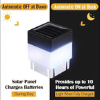 8-Pack Black Solar Patio Post Lights, Outdoor LED Caps