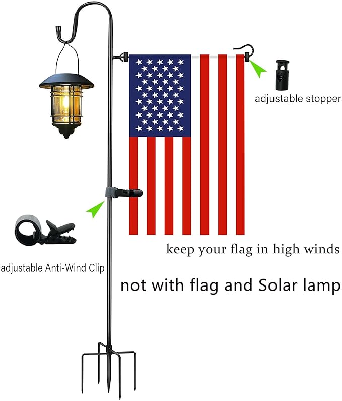 Solar Flagpole Lamp, Auto On/Off
