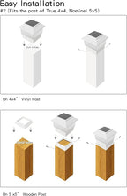 6-Pack Solar Post Cap Lights for Fence, LED