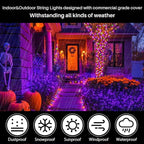 Halloween Patio String Lights, 16ft 50 LED Waterproof