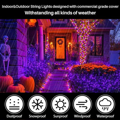 Halloween Patio String Lights, 16ft 50 LED Waterproof
