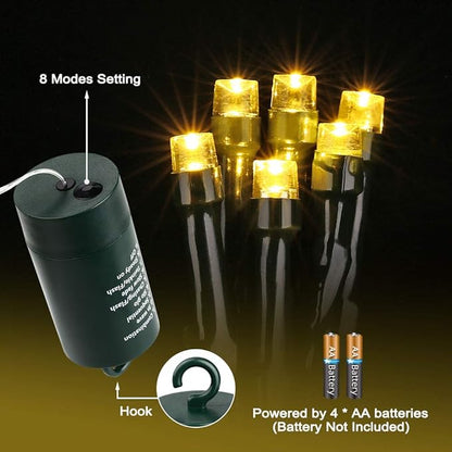 Christmas String Lights, 72ft 200 LED Waterproof Twinkle Lights