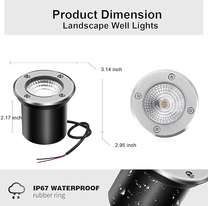 Multicolor In-Ground Solar Lights, Flat LED Landscape