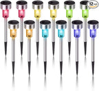 Multicolor Solar Pathway Lights 12-Pack, Walkway LED