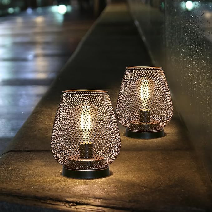Garden Solar Outdoor Lanterns, Rustic Waterproof LED