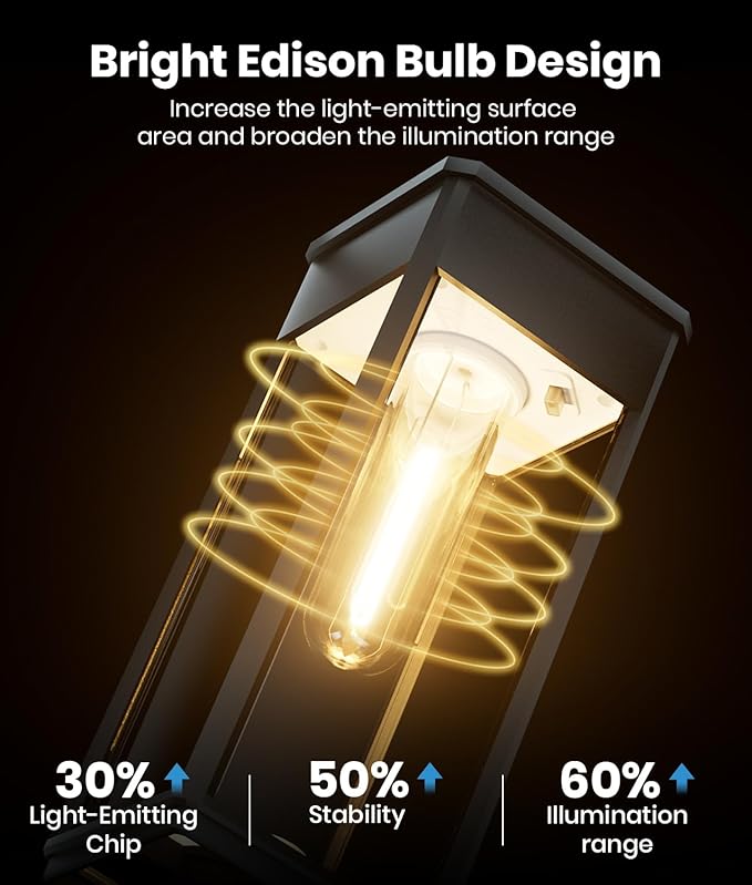 Solar Pathway Lights Outdoor, 4 Pack Bright Solar Lights Outdoor, IP65 Waterproof Solar Garden Lights Solar Powered Landscape Lighting for Yard Patio Walkway Driveway Pathway (Warm White)