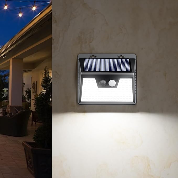 Peasur Solar Outdoor Lights [5 Pack/140LED], Motion Sensor Outdoor Light Ultra-Bright, Solar Powered Security Lights 3 Working Modes, Solar Lights Outdoor Waterproof for Outside Garden Yard (500LM)