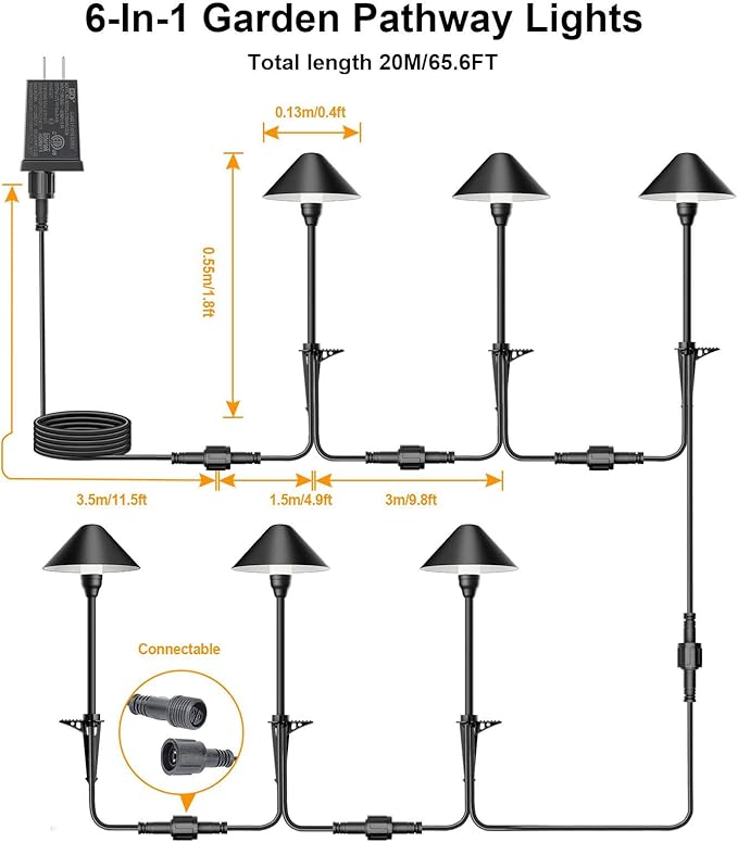 Solar Pathway Lights, Waterproof LED Yard Lights