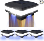 4-Pack Solar Post Cap Lights for Fence, LED