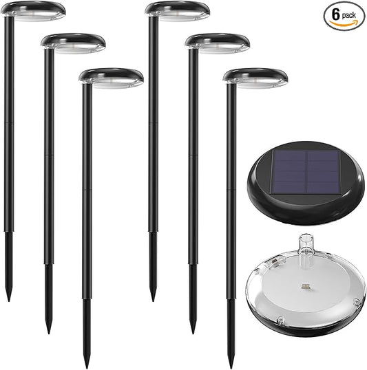 Solar Pathway Lights - Super Bright 300 Lumens with 2-in-1 Warm White & Daylight Color, Solar Path Lights for Pathway, Sidewalk, Driveway, Garden,Parterre etc,Landscape Lighting (6-Pack)