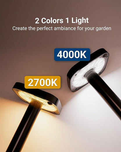 Sunco 2W LED Square Solar Pathway Walkway Driveway Backyard Patio Garden Outdoor Residential Super Bright Light, 120 Lumens, 2CCT 2700K Soft White/4000K Cool White, Dimmable, 3.7V 4 Pack.