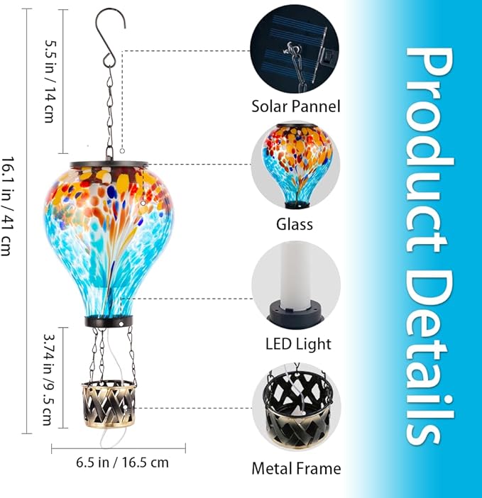 Courtyard Solar Patio Lanterns, Decorative Waterproof LED