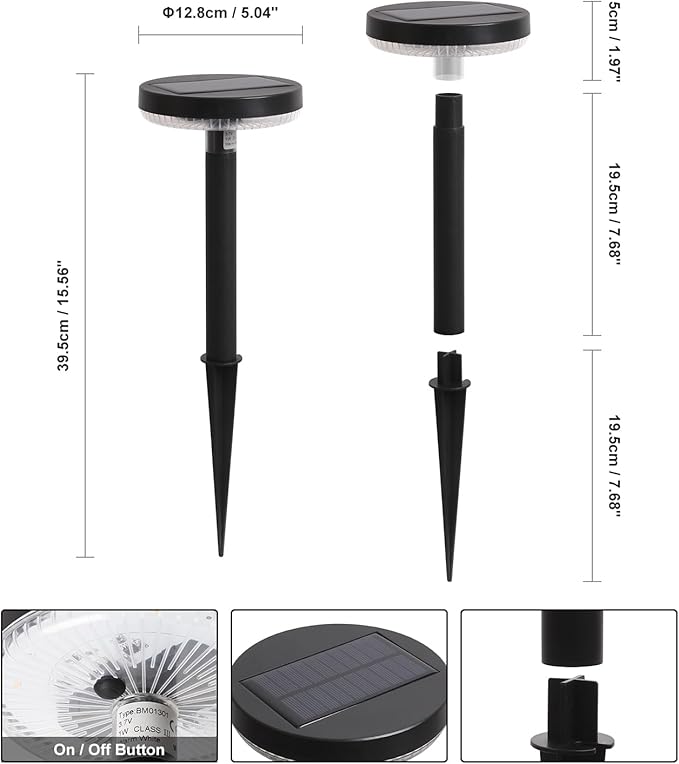 DAWALIGHT Solar Path Lights 4 Pack, IP65 Waterproof Outdoor Pathway Lights 3000K Warm White, Solares Yard Lights for Garden Landscape Walkway Patio Decor
