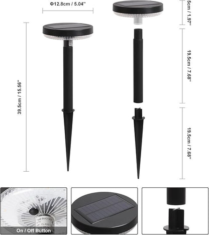 DAWALIGHT Solar Path Lights 4 Pack, IP65 Waterproof Outdoor Pathway Lights 3000K Warm White, Solares Yard Lights for Garden Landscape Walkway Patio Decor