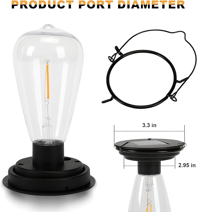 Replacement Solar Light Tops-Solar Light Bulbs for Outside-Solar Lanterns Outdoor Waterproof 1 Pack,One Thing, Three Uses, Multifunctional Size Conversion Or Personalized Hanging