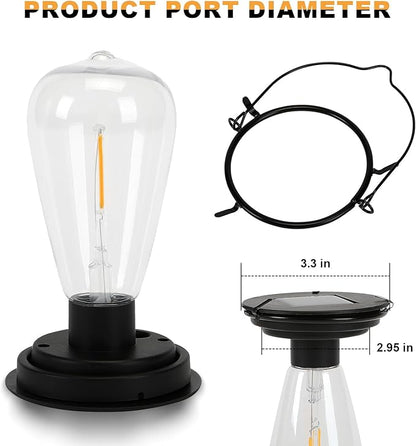 Replacement Solar Light Tops-Solar Light Bulbs for Outside-Solar Lanterns Outdoor Waterproof 2 Pack,One Thing, Three Uses, Multifunctional Size Conversion Or Personalized Hanging
