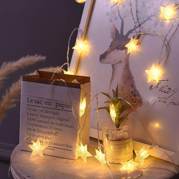 20 LED Christmas Twinkle Lights, 10ft Waterproof for Patio
