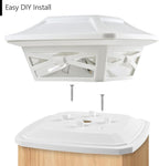 8-Pack White Solar Patio Post Lights, Outdoor LED Caps