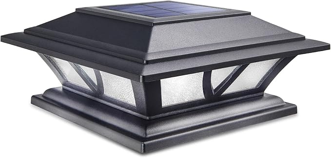 2-Mode Warm White Patio Post Cap Lights, Solar LED
