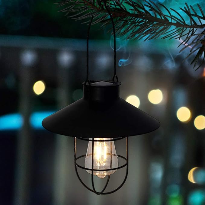 Solar Courtyard Lanterns, Outdoor Hanging LED Decor