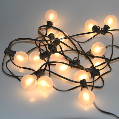 GOOTHY 50Ft LED Outdoor Patio String Lights - Waterproof Globe Lights with 52 Shatterproof Frosted Bulbs, Connectable for Wedding, Party, Christmas & Garden Decor, Black Wire