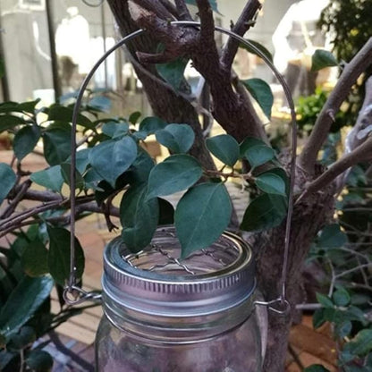 Solar Mason Jar Lamp Hangers - 12 Pack Outdoor Solar Powered Jar Light Holders with Handle for Hanging Bottles Creative Wall Mounted Lanterns for Garden Patio Lawn Balcony Decor