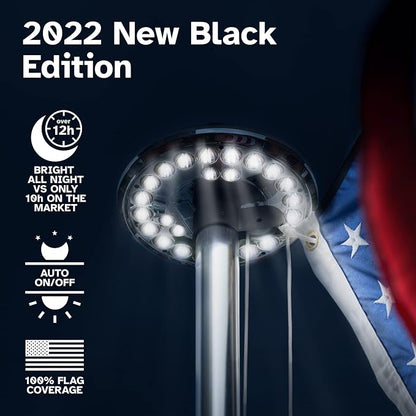 26 LED Solar Flagpole Lamp, Auto On/Off