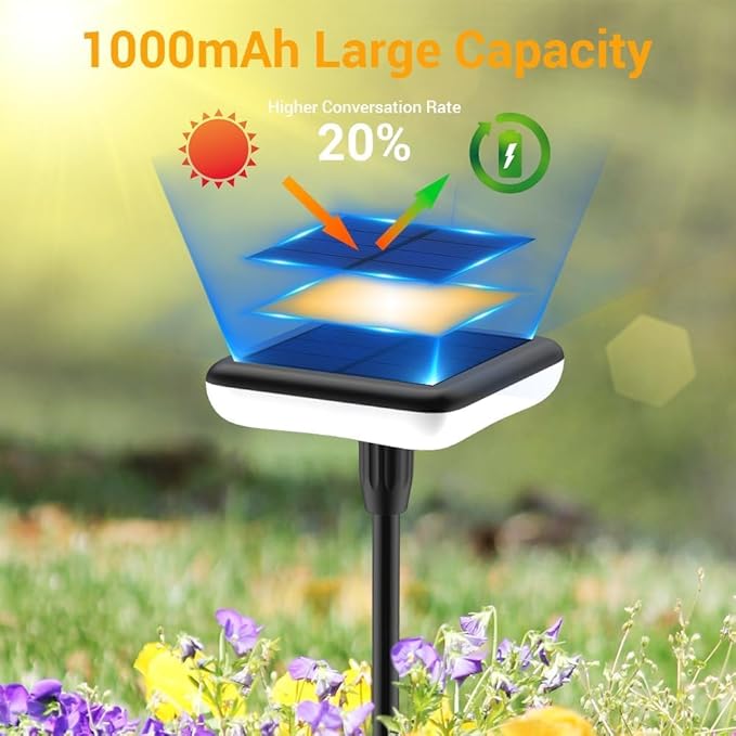 Solar Pathway Light Solar Lights Outdoor Garden Solar Landscape Lights 34LM Bright Up to 12H IP65 Waterproof Auto On/Off for Walkway Outside Yard Path Patio Lawn Flower Decorations (4, Warm white)