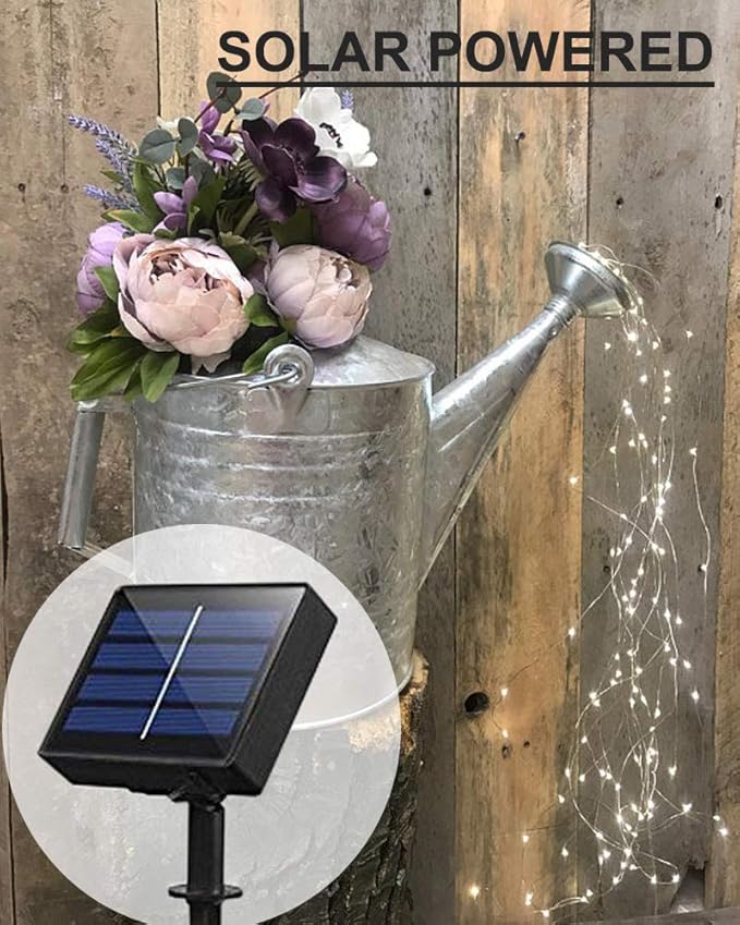 Solar Watering Can Fairy Lights, 180 LED