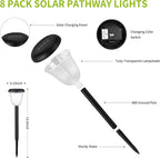 8-Pack Solar Path Lights, Outdoor Yard LED