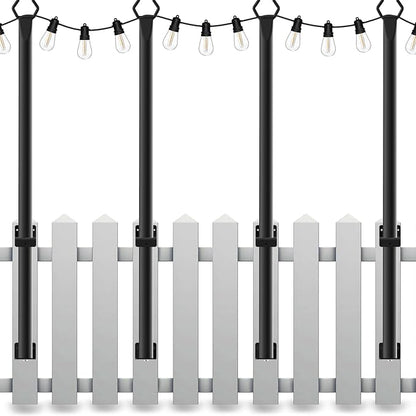 4 Pack String Light Poles,5 Ft Light Poles for Outside String Lights,Outdoor Lights Pole with Fork,Metal Poles Stand for Patio Deck Backyard