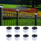 White Solar Fence Post Caps, Deck LED
