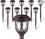 Warm White Solar Pathway Lights 10-Pack, Walkway LED