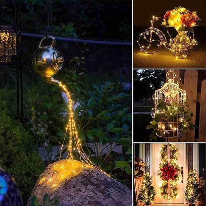 2 Pack Fairy Lights Solar Operated -39ft 100 LED Silver Wire String Lights Waterproof Mini Firefly Lights for Bedroom, Wedding, Mason Jars, DIY, Crafts, Christmas Garlands, Party Decor
