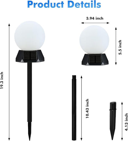 BlcTec Solar Pathway Lights Outdoor, Cool White Path Lights with 3-Sided Solar Panels, 18H Runtime, IP65 Waterproof, Auto On/Off for Patio, Garden, Lawn, Driveway, Yard, Landscape Decor, 2 Pack