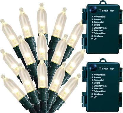 Christmas Fairy Lights 2-Pack, 50 LED Battery Twinkle Lights