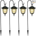 4-Pack Warm White Solar Path Lights, Outdoor Yard LED