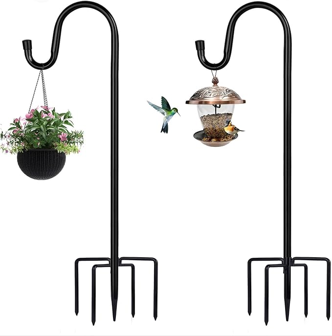 2-Pack 78" Garden Shepherd Hooks, Iron Plant Hangers