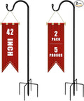 2-Pack 42" Garden Shepherd Hooks, Iron Plant Hangers