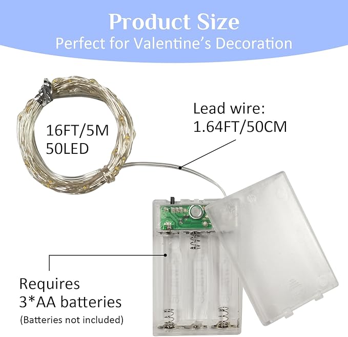 4-Pack White Patio String Lights, 16ft Weatherproof LED
