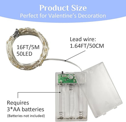 4-Pack White Patio String Lights, 16ft Weatherproof LED