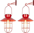 Solar Courtyard Lanterns 2-Pack, Porch Hanging LED Decor