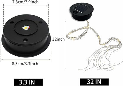 Solar Panel Lantern Lid - Waterproof Led Garden Lights, 2 Pack (Warm/Warm)