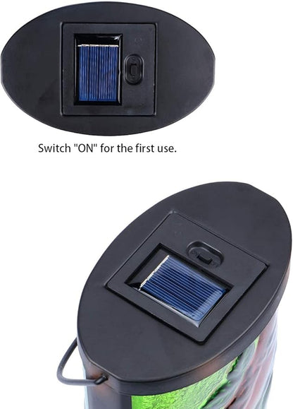 Hanging Solar Lantern Outdoor Decorative Waterproof LED Solar Cardinal Lights Tabletop Lamp for Outdoor Patio Garden