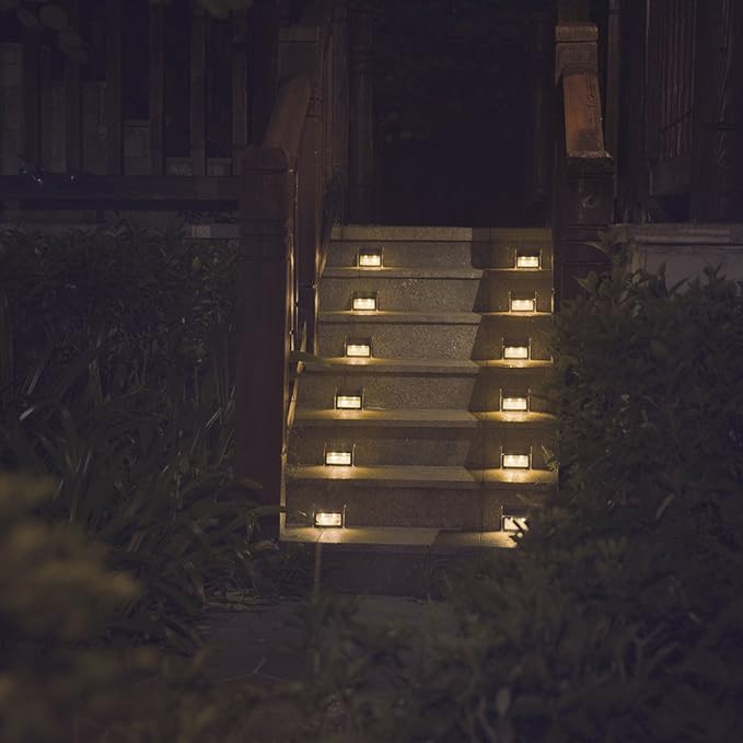12-Pack Solar Stair Step Lights, Waterproof