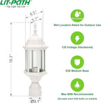 Post Lighting Fixture for Outdoor Posts, White Waterproof