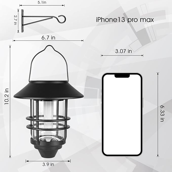 Hanging Solar Lantern Set 2-Pack, Elegant Patio Lighting