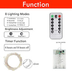 Christmas String Lights, 33ft 100 LED Waterproof Twinkle Lights