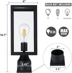 Outdoor Post Lighting Fixture, Black Weatherproof Post Light