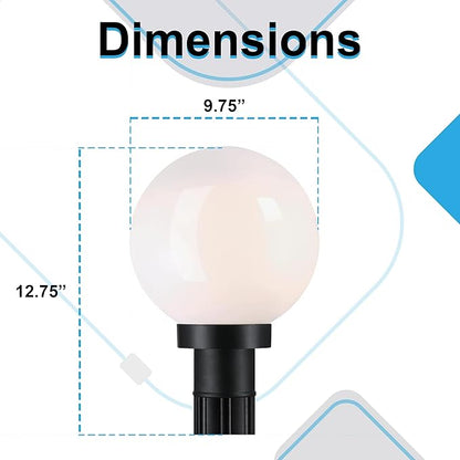 Ciata Outdoor Lamp Post, One-Light Polycarbonate Outdoor Post Mount Decorative Lantern in Black Finish, E26 Base, 60 W Max, Mounts on 3 Inch Std Post (Not Included), Opal Acrylic Globe Light Fixture